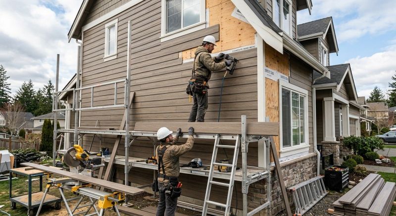 Faux Wood Siding Installation in Georgetown, MA