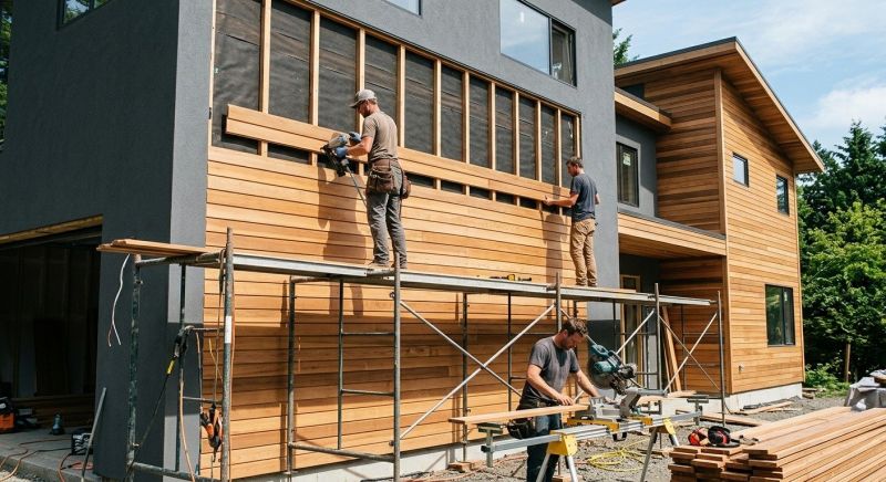 Wood Cladding Installation in Brighton, MA