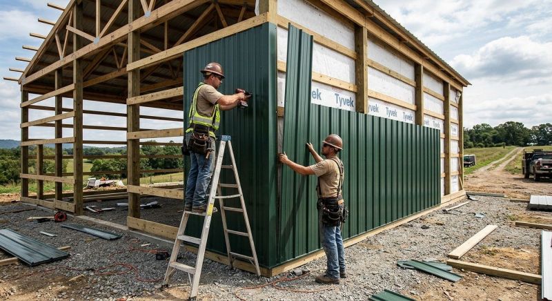Metal Barn Siding Installation