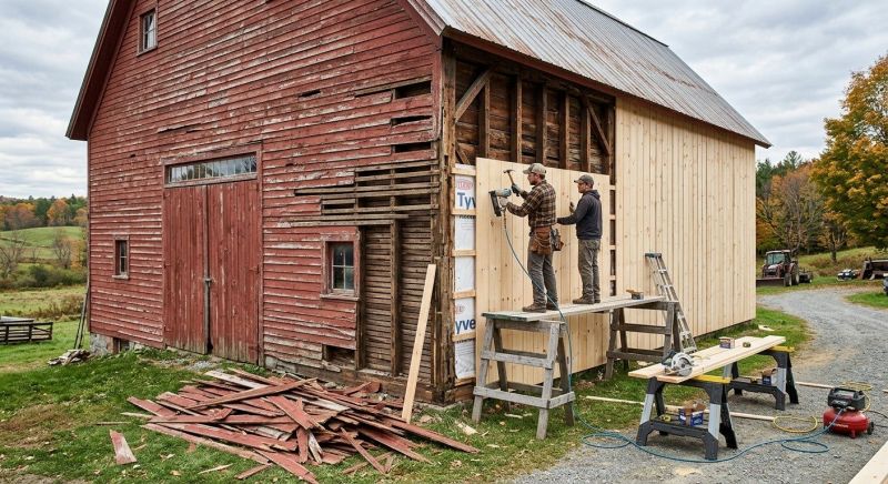 Barn Siding Replacement in Newton Center, MA